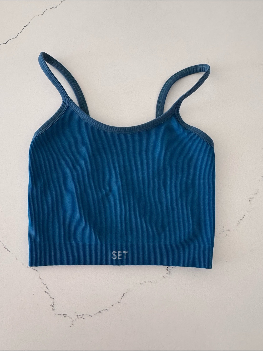 Set Active Ribbed Top Blue